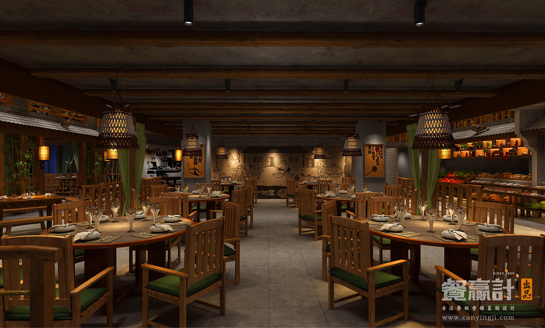 湖北重餐饮湘菜馆餐厅空间设计——外婆的灶屋湘菜空间设计