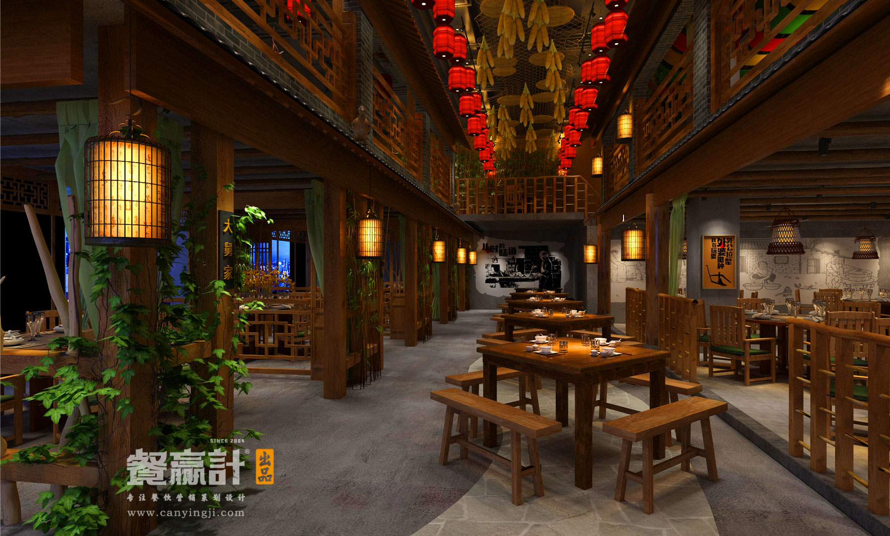 湖北重餐饮湘菜馆餐厅空间设计——外婆的灶屋高档空间设计